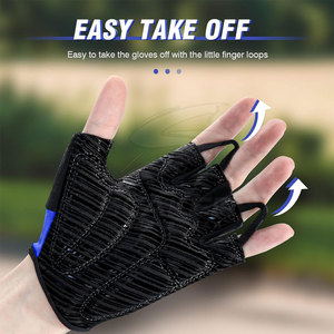 Comfortable Half Finger Racing Cycling <b>Gloves</b> Lightweight <b>Moisture</b> Wicking Hook Loop Closure Anti-Slip Safety Grip Durable - Product Image 4