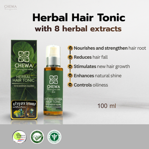 Tónico capilar herbal CHEWA, marca tailandesa, 100 ml. Ingredientes herbales orgánicos para fortalecer las raíces del cabello y el crecimiento del cabello. No probado en animales. - Product Image 5