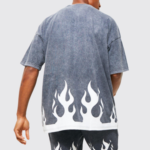 Ensemble chemise et short décontracté pour homme, personnalisé, délavé à l'acide, manches courtes, deux pièces assorties, fabricant OEM ODM en gros - Product Image 5
