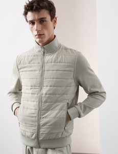 Men's Stand Collar Quilted Bomber Jacket Polyester Windproof Breathable Streetwear Winter Regular Fit Zipper Closure <b>Camouflage</b> - Product Image 2