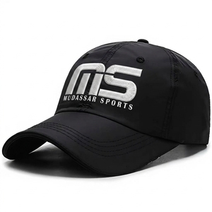 Mudassar Sports Black Baseball Cap 6-Panel Adjustable Embroidery Logo Front Male Sporty Casual Hat - Product Image 4