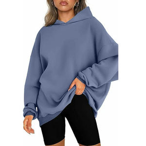 High Quality Women's Cotton Fleece Oversized Hooded Custom Printed Eco-Friendly <b>Drop</b> Shoulder Pullover Hoodie OEM Bulk Quieted - Product Image 3