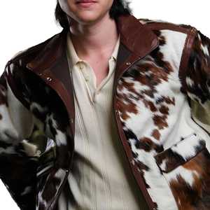Chaqueta de Cuero para Hombre de Invierno, de Primera Calidad, 100% Piel de Vaca Original, Resistente al Viento, Corte Ajustado, Cuello Alto - Product Image 1