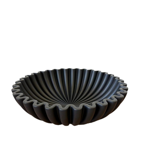Élégante corbeille à fruits en résine, plateau ondulé cannelé noir et blanc pour la maison et le bureau, idéal pour le café - Product Image 3