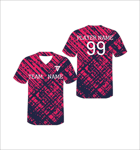เสื้อเบสบอลแบบกำหนดเอง คอวี แขนสั้น ผ้าโพลีเอสเตอร์ซับเหงื่อ ระบายอากาศได้ดี สำหรับผู้ใหญ่ ทั้งชายและหญิง พิมพ์ชื่อทีม ลายเรขาคณิต - Product Image 1