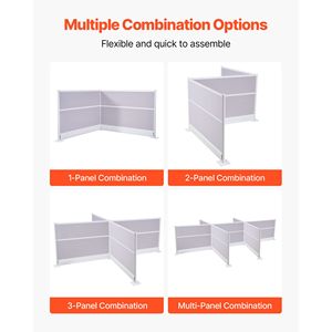 Set di 2 Divisori per Ufficio 183x122 cm, Pareti Divisorie in PET per Postazioni di Lavoro con Coperture per Prese Elettriche, per Uso Ospedaliero - Product Image 4