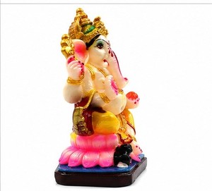 Handmade White Marble Ganesha <b>Statue</b> Hindu God Figurine <b>Religious</b> Sculpture for Home Office Worship - Product Image 3