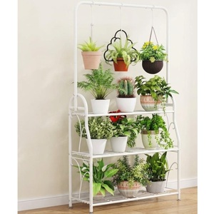 Support à plantes en métal robuste à 4 niveaux, revêtement poudré, pour présentation de pots de fleurs, intérieur, salon et extérieur, balcon, jardin - Product Image 3