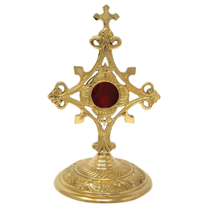 Monstranza <span class=keywords><strong>Spirituale</strong></span> in Ottone Premium, Monstranza Sacra per <span class=keywords><strong>Preghiera</strong></span> Cristiana, Esposizione <span class=keywords><strong>Eucaristica</strong></span> e Cappella - Product Image 2
