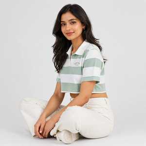 110 APPARELS <b>Women's</b> Striped Sporty <b>Tank</b> <b>Top</b> Short Sleeve 100% Cotton 220g Fabric - Product Image 4