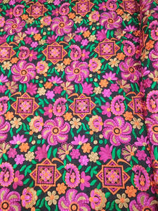 Belle fleur multicolore broderie tissu tissé 100% Polyester résistant aux rides pour sacs maillots de bain ameublement - Product Image 2