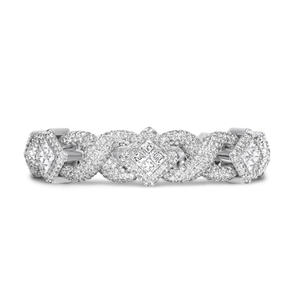 Bracelet cubain exclusif entièrement serti de moissanite avec finition en or jaune, bijou de luxe pour homme et femme - Product Image 2