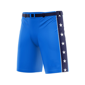 Herren Blaue Sportshorts mit Sublimiertem Stern-Seitenstreifen Atmungsaktiv Schnelltrocknend Sommer-Sportbekleidung - Product Image 4