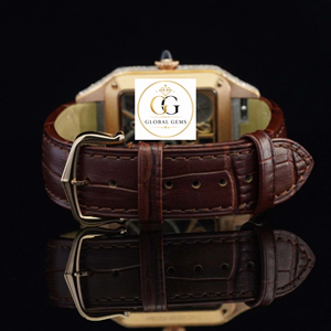 Reloj de Moissanita Aprobado por el Probador de Diamantes |   Reloj de Lujo VVS con Esqueleto Visible, Acero Inoxidable, Oro Blanco, Cristal, Resistente al Agua - Product Image 5