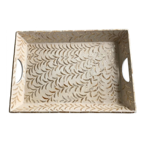 Chic Vision Mother of Pearl Inlay Tray Handcrafted Decorative Platter for Sophisticated <b>Tabletop</b> <b>Storage</b> - Product Image 2
