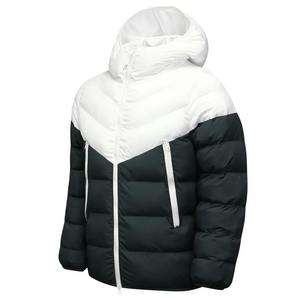Winter Men's Puffer Jacket Hooded Trendy Ribbed Warm Cotton <b>Coat</b> For Man Color Block Male Parkas - Product Image 4