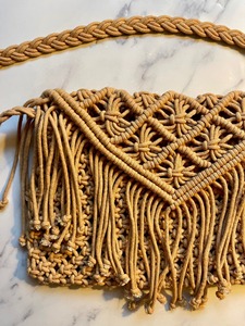 Pochette en macramé à franges, en soie nouée, pliable, tendance, pour Pâques, avec pompons, sangle réglable, vente en gros - Product Image 6