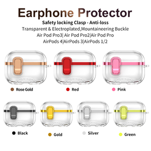 Funda Transparente para Auriculares con Bloqueo de Seguridad, Sensación de Cuero Electrochapado en TPU, para Pro - Product Image 1