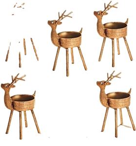 Portavelas decorativo de alta calidad con forma de reno Decoración de Navidad de mesa de alta calidad - Product Image 1