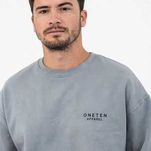 Oneten <b>Men's</b> <b>Grey</b> Crewneck Long Sleeve Loose Fit 100% Polyester Printed Casual Pullover <b>Sweatshirt</b> for Spring - Product Image 6