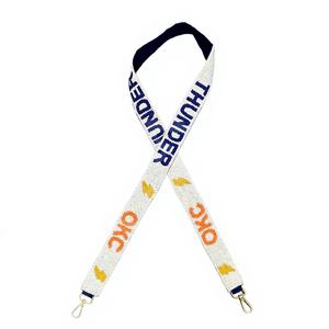 Nueva Correa de Bolso Bordada con el Logotipo de los OKC Thunder, Diseño Bald, Mejores Ganchos Dorados, Accesorio Deportivo de Poliéster de Calidad con Bolsas - Product Image 1
