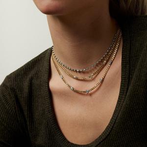 Cuban Link <b>Choker</b> Necklace Wholesale Pear Marquise Lab Grown Diamond 14K Real Solid Gold Thick Curb Chain Pendants Factory Price - Product Image 2