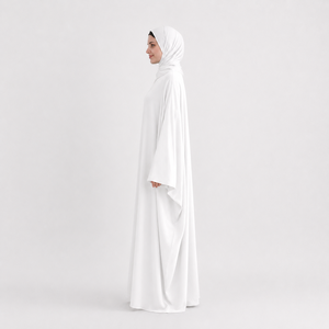 Abaya décontractée grande taille ODM en gros pour femmes, coupe ample, longueur maxi, robe antistatique avec hijab et manches longues - Product Image 3