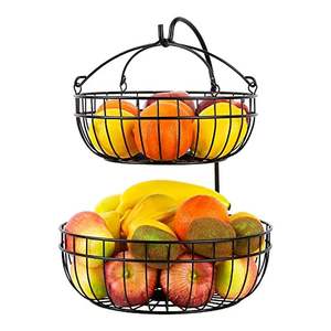 Panier de rangement pour fruits et légumes en acier inoxydable, durable et élégant, adapté aux comptoirs de cuisine, paniers en métal pour fruits - Product Image 1