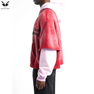 Custom Best Supplier Double Layer Hoodie Unisex Oversized Fit <b>Thick</b> <b>Fleece</b> Street Fashion Winter Wear Pullover Hoodie - Product Image 3