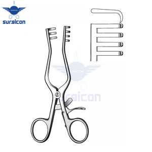 เครื่องมือผ่าตัดแบบยืดหดได้ Weitlaner ขนาด 14 ซม. 5½ นิ้ว 3x4 ฟัน ทำจากเหล็กกล้าไร้สนิมคมกริบ ใช้ซ้ำได้ - Product Image 2