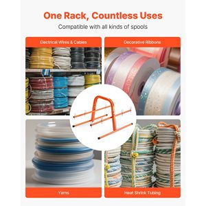 Portacavo Intelligente in Acciaio Rinforzato con Capacità di 45 kg, Supporto per 8 Bobine con Diametro Massimo di 9,45 mm - Product Image 5