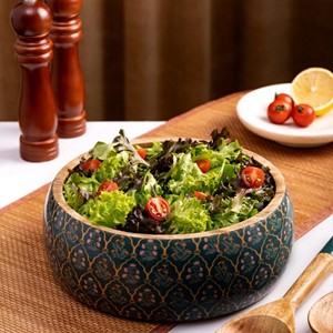 Hot Selling <b>Disposable</b> Mango Acacia Wood Handicraft Salad Serving Bowls Modern Design Party <b>Tableware</b> HANDICRAFT HUB Uttar - Product Image 6