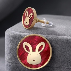 Pomo Redondo de Resina y Latón para Muebles con Diseño de Conejo Rojo, Ecológico y de Fácil Instalación, Moderno para Cajones, Armarios y Roperos - Product Image 3