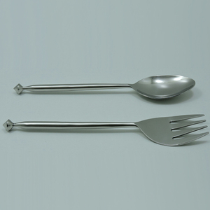 Cuillère à salade en acier inoxydable avec poignée noire antique, accessoires pour la maison et la cuisine, gadgets pour hôtels, best-seller, décoration de table - Product Image 6