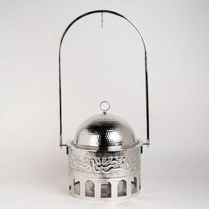 Stainless Steel Oriental Casserole Food Warmer with Dome <b>Lid</b> and Handle Round Design Polished Finish Insulated Serving Dish - Product Image 2