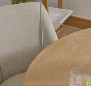 Ensemble de table à manger ovale en bois massif mindi moderne avec chaises rembourrées confortables, mobilier de salle à manger contemporain pour appartement et hôtel - Product Image 5