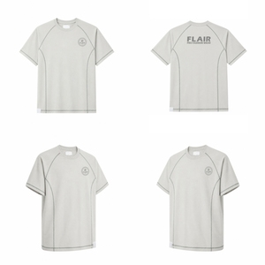 T-shirt à manches courtes pour homme, panneau contrastant aux épaules, design uni, écologique, mode urbaine, haute qualité, 100% coton - Product Image 6