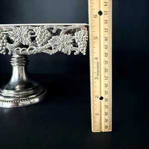 Rectangular Silver <b>Cake</b> <b>Stand</b> Handmade With Grape Vine Pattern Decorative Display Tray - Product Image 2