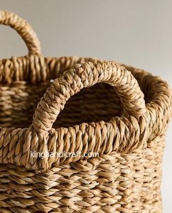 Paniers de rangement pliables en jonc de mer avec poignées – Grande capacité, design moderne, pour vêtements, jouets, linge, maison - Product Image 3