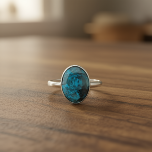 Bague en Moissanite Turquoise 2,0 Grammes Élégante et Durable - Product Image 3