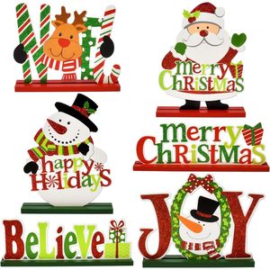 Lot de 6 Décorations de Table de Noël en Bois – Centres de Table et Décorations de Bureau pour Fêtes, Cuisine et Maison - Product Image 2