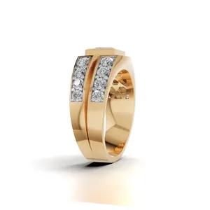 Crown line Men's Lab Grown <b>Diamond</b> <b>Ring</b> Round & Princess Cut <b>Diamond</b> <b>Ring</b> with IGI Certified & VVS Clarity Fine Jewelry for Sale - Product Image 3