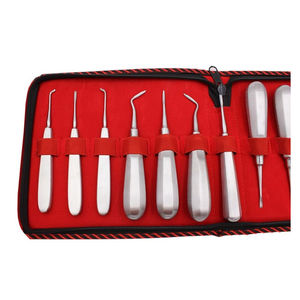 Meilleur Prix – Kit d'Équipement Dentaire Manuel en Acier Inoxydable : Élévateurs Radiculaires Droits et Courbés, Instruments Chirurgicaux Légers Certifiés CE - Product Image 3