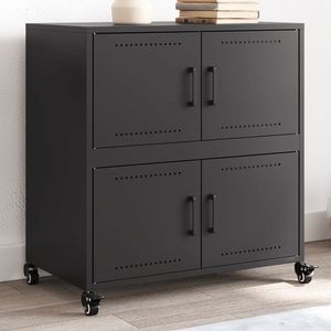 Aparador Rectangular Mediano Negro Hecho de Acero Laminado en Frío - Product Image 1