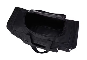 <b>Black</b> 600D Duffel <b>Bag</b> 50-70L with <b>Top</b> <b>Handles</b> and Zippered Pockets - Product Image 3