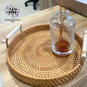 Deluxe Quality Heart Shape Rattan Serving Tray Large Size Kitchenware Tableware Food Serving Tray From India - Product Image 3