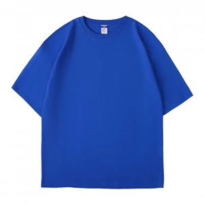 Camiseta de manga corta para hombre, color azul marino, cuello redondo, 100% algodón jersey, corte casual, color liso, longitud regular, tejido de punto. - Product Image 2