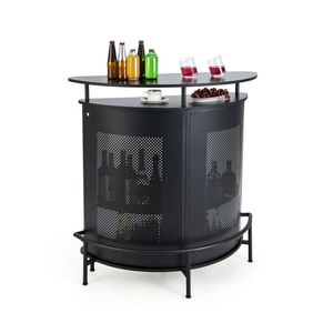 Tavolo Bar a 4 Ripiani con 3 Portabicchieri e Scaffali Portaoggetti - Product Image 1