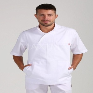 Women's Fashion Short Sleeve <b>Scrub</b> Set Eco-Friendly Woven Nursing Uniforms Zipper Design for Doctors Medical Dental Laboratory - Product Image 5
