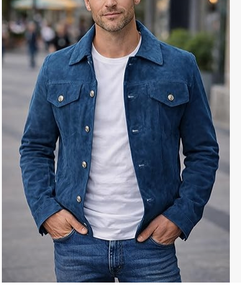 <b>Mens</b> <b>Suede</b> <b>Jacket</b> Urban Rider Outerwear Premium Texture Comfortable Fit OEM Wholesale Manufacturer Sample Service Available New - Product Image 3